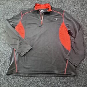 Spalding Pullover Mens XL Gray Red 1/4 Zip Dri-Power Athletic Training Top